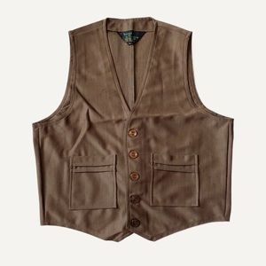 Vintage Crazy by Rosemary Waistcoat Vest Swedish Knit Brown Buttoned Mens M New